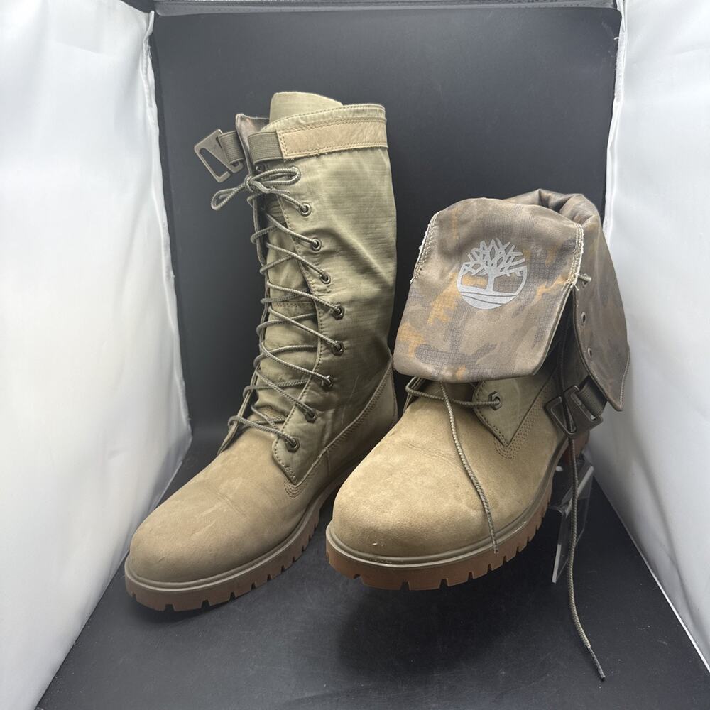 Timberland A2660 Roll Top Combat Boots Olive Camo Women’s US 9.5 A1THJ